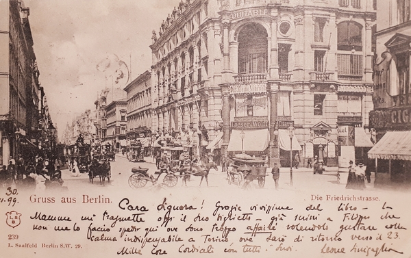 Cartolina - Gruss aus Berlin - Die Friedrichstrasse - 1899