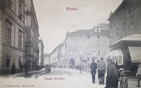 Cartolina - Modena - Piazza Muratori - 1900 ca.