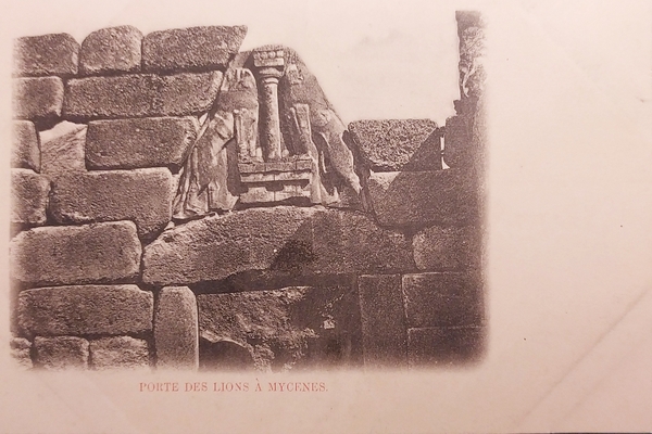 Cartolina - Porte des Lions à Mycenes - 1900 ca.