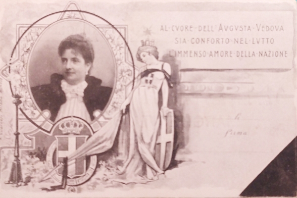Cartolina - Alla Sacra Reale Maestà Margherita di Savoia Regina …