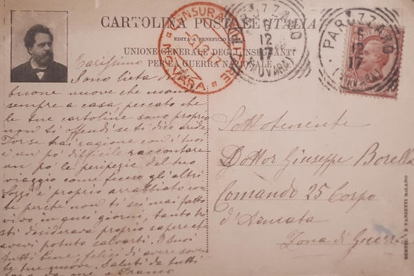 Cartolina - Militaria WWI - Commemorazione di Aurelio Saffi - …