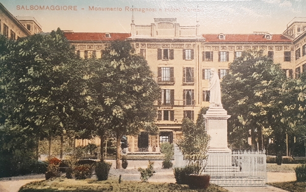 Cartolina - Salsomaggiore - Monumento Romagnosi e Hotel Termes - …