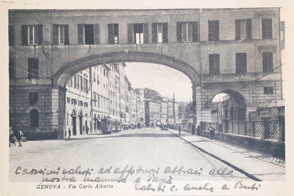 Cartolina - Genova - Via Carlo Alberto - 1934