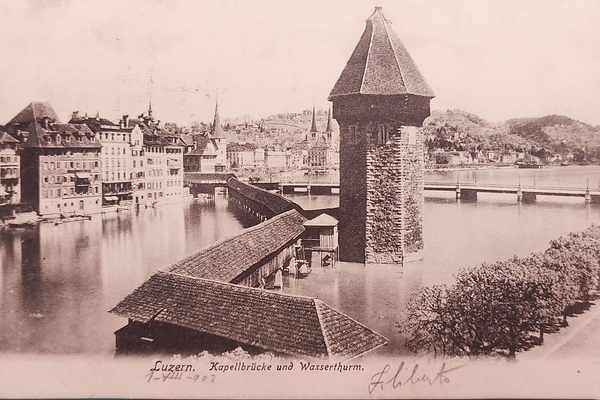 Cartolina - Svizzera - Luzern - Kapellbrücke und Wasserturm - …