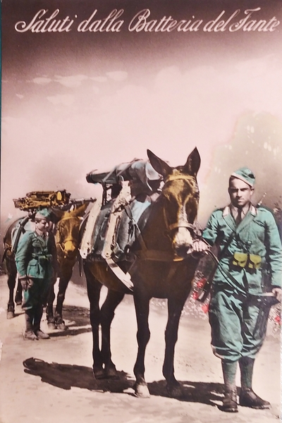 Cartolina Militare - Saluti dalla Batteria del Fante - 1935