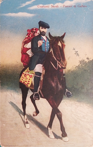 Cartolina - Costumi Sardi - Pastore di Gallura - 1928
