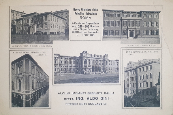 Cartolina Pubblicitaria - Ing. Aldo Gini - Riscaldamenti Moderni Genova …