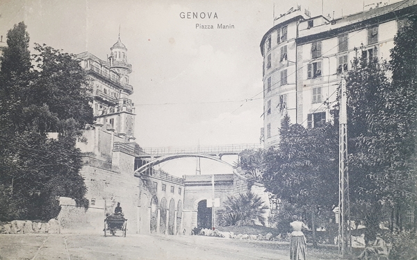 Cartolina - Genova - Piazza Manin - 1908