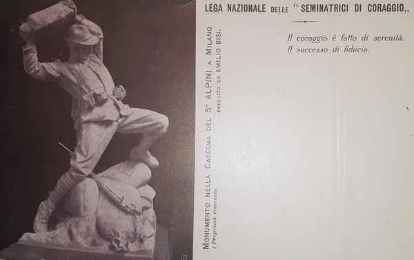 Cartolina - WWI - Monumento nella Caserma del 5^ Alpini …