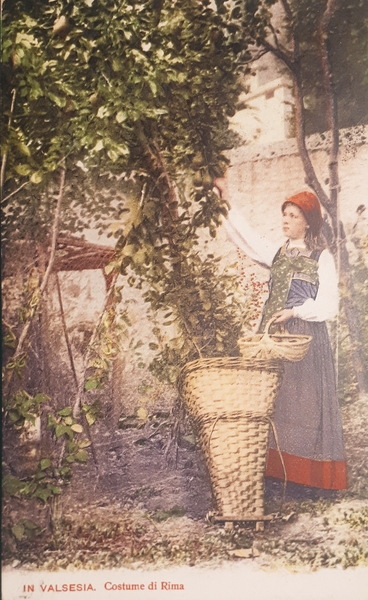 Cartolina - In Valsesia - Costume di Rima - 1910