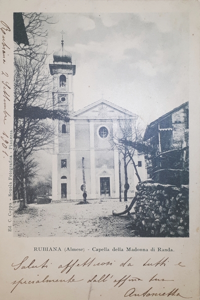 Cartolina - Rubiana ( Almese ) - Cappella della Madonna …