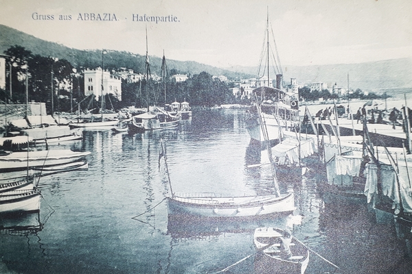 Cartolina - Gruss aus Abbazia - Hafen Partie - 1913