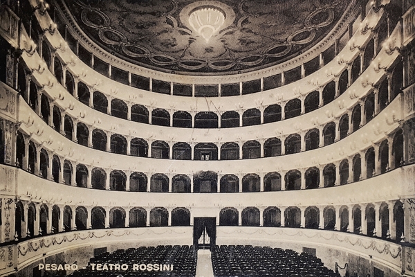 Cartolina - Pesaro - Teatro Rossini - 1955