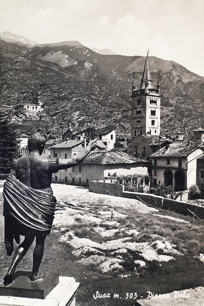 Cartolina - Susa - Piazza Pola - 1960 ca.