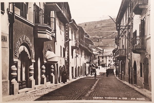 Cartolina - Cesana Torinese - Via Roma - 1940