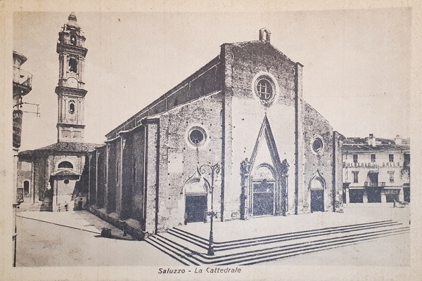 Cartolina - Saluzzo - La Cattedrale - 1944