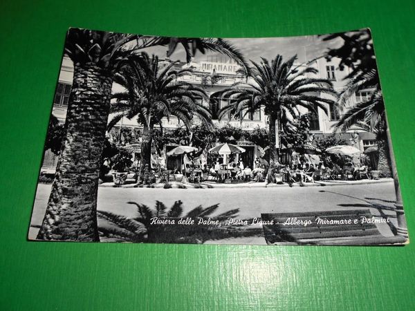Cartolina Pietra Ligure - Albergo Miramare e Palmizi 1962 ca.