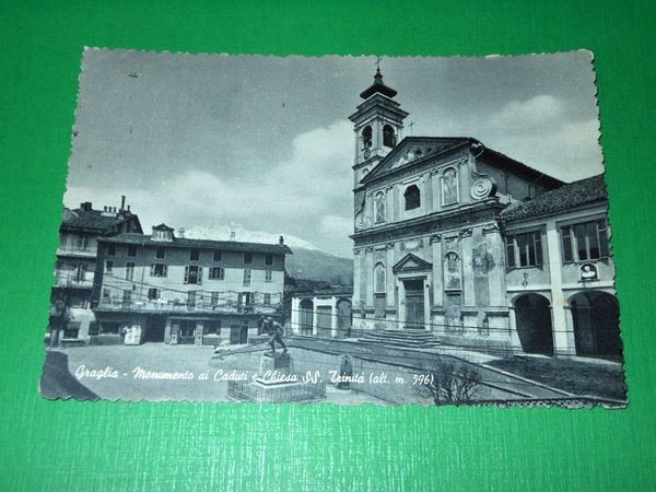 Cartolina Graglia - Monumento ai Caduti e Chiesa SS. Trinità …