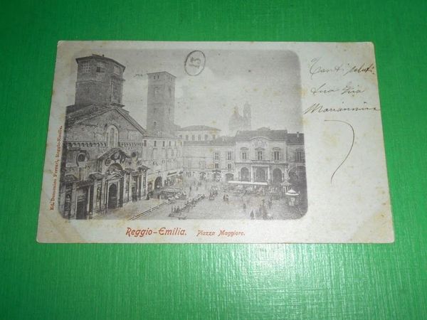 Cartolina Reggio Emilia - Piazza Maggiore 1900.
