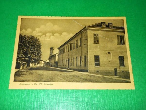 Cartolina Cercenasco - Via XX Settembre 1942 ca..