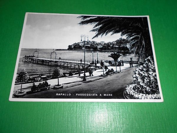 Cartolina Rapallo - Passeggiata a mare 1941.