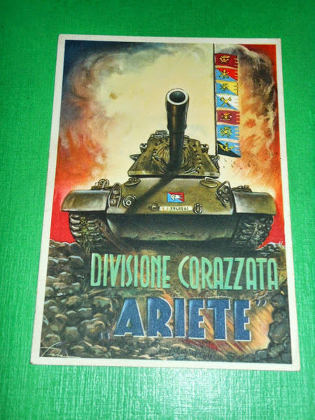 Cartolina Militaria - Divisione Corazzata Ariete 1957.