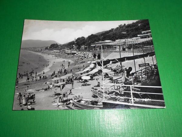 Cartolina Cavi - La spiaggia 1965.