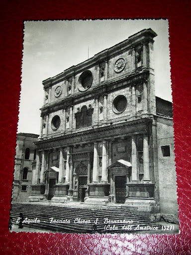 Cartolina L' Aquila - Chiesa S. Bernardino 1978.