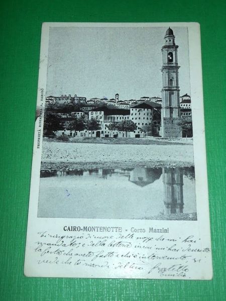 Cartolina Cairo Montenotte - Corso Mazzini 1905.