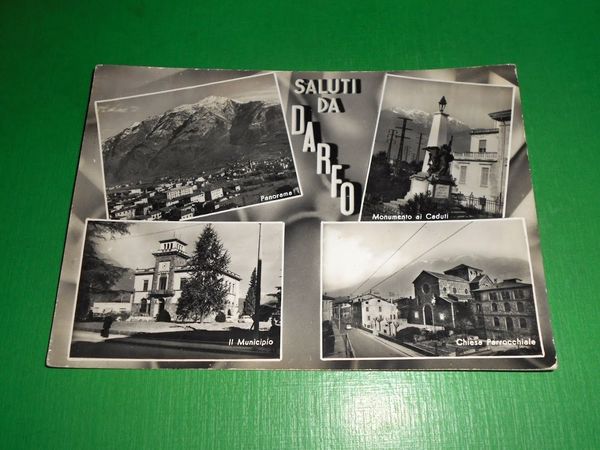 Cartolina Saluti da Darfo - Vedute diverse 1961.