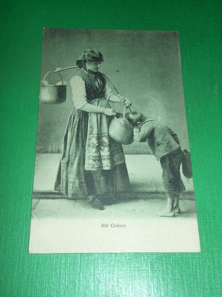 Cartolina Nel Cadore ( Belluno ) - Usi e costumi …