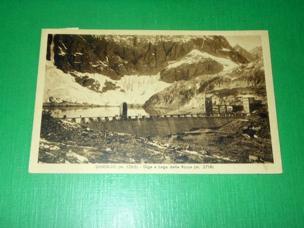 Cartolina Usseglio - Diga e Lago della Rossa 1943.