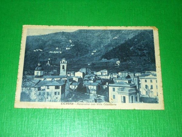 Cartolina Cicagna - Panorama con Villa Casottana 1920 ca.