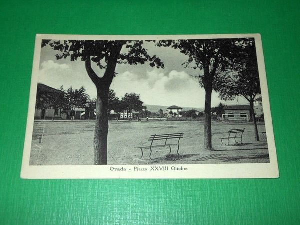 Cartolina Ovada - Piazza XXVIII Ottobre 1935 ca.