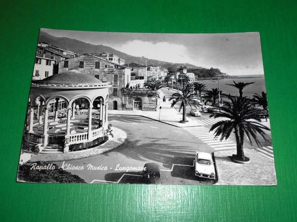 Cartolina Rapallo - Chiosco Musica - Lungomare 1963.