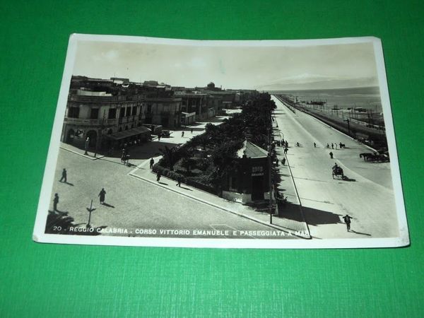 Cartolina Reggio Calabria - Corso Vittorio Emanuele e passeggiata a …