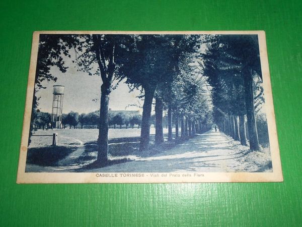 Cartolina Caselle Torinese - Viali del Prato della Fiera 1937.