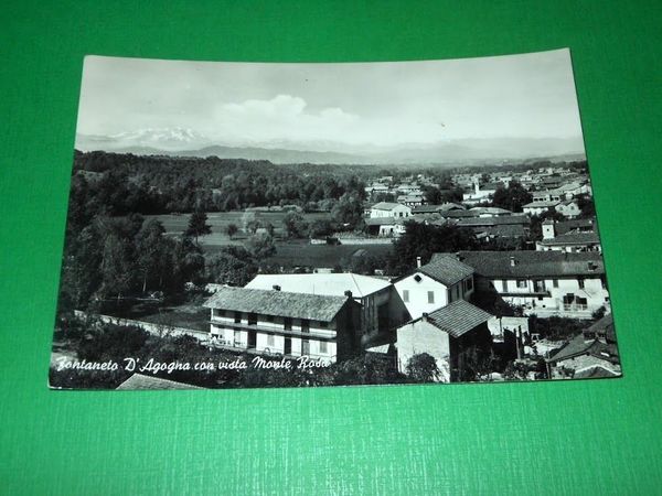 Cartolina Fontaneto d'Agogna ( Novara ) - Panorama col Monte …
