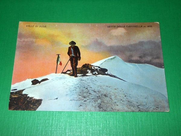 Cartolina Valle di Susa - Vetta della Ciamarella 1920 ca.