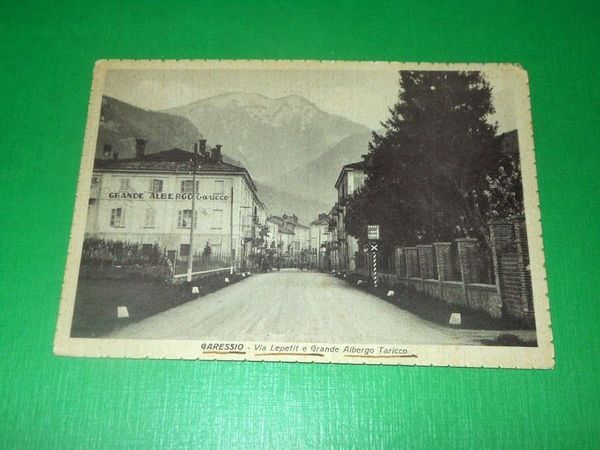 Cartolina Garessio - Via Lepetit e Grande Albergo Taricco 1941.