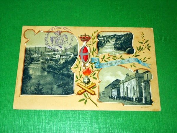 Cartolina Militaria - Regio Polverificio sul Liri - Vedute diverse …