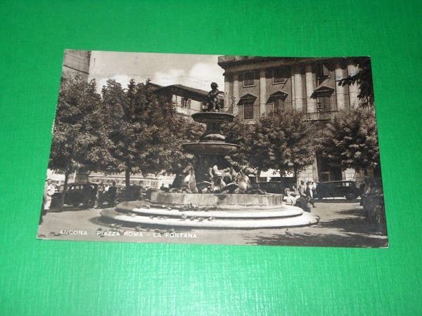 Cartolina Ancona - Piazza Roma - La Fontana 1952.