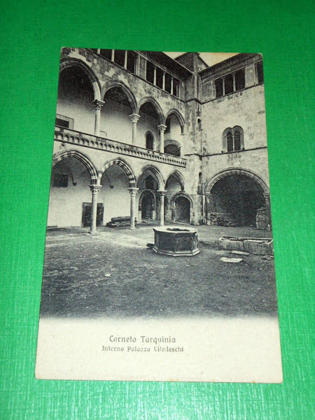 Cartolina Corneto Tarquinia - Interno Palazzo Vitelleschi 1910 ca..