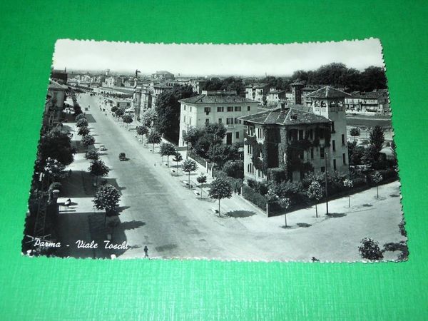Cartolina Parma - Viale Toschi 1952.