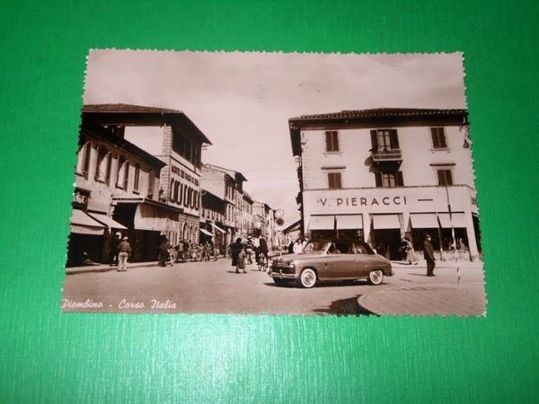 Cartolina Piombino - Corso Italia 1981.