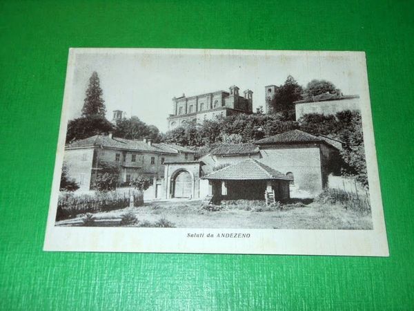 Cartolina Saluti da Andezeno - Scorcio panoramico 1940 ca.