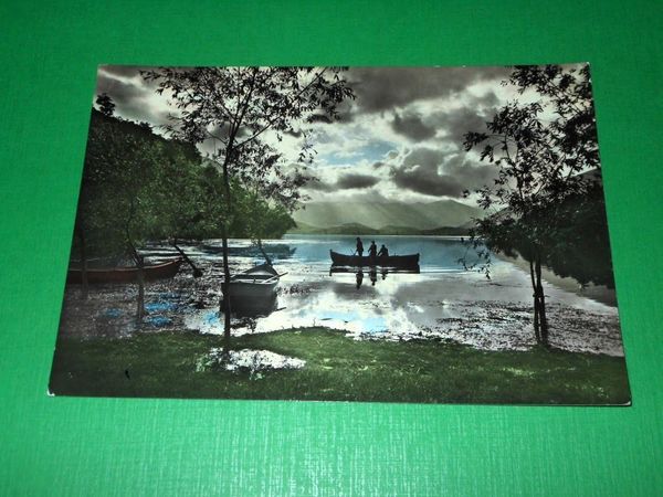 Cartolina Scanno ( L' Aquila ) - Tramonto sul lago …