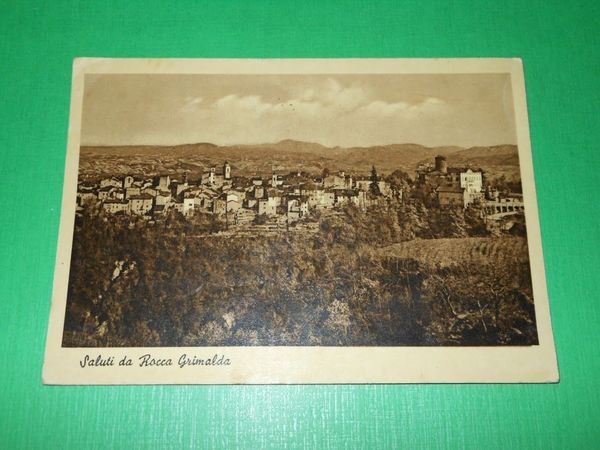 Cartolina Saluti da Rocca Grimalda - Panorama 1943.