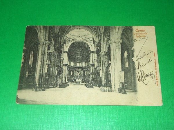 Cartolina Como - Cattedrale - Interno 1906.