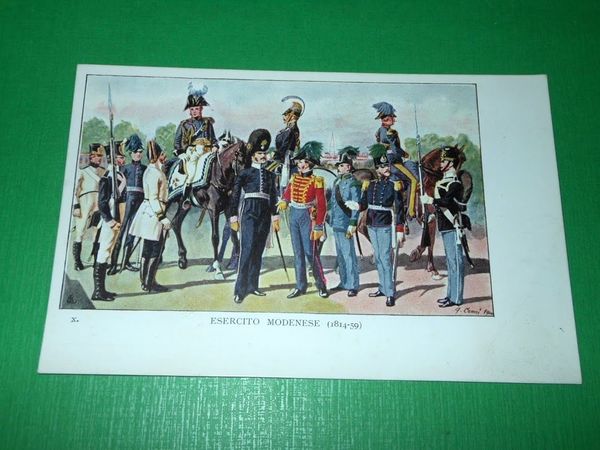 Cartolina Militaria Modena - Esercito Modenese ( 1814-1859 ) 1901.